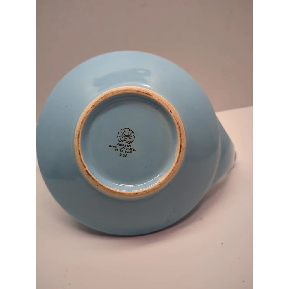 Vintage Pearl China Company Aladdin Lamp Tea Pot Robbins Egg Blue